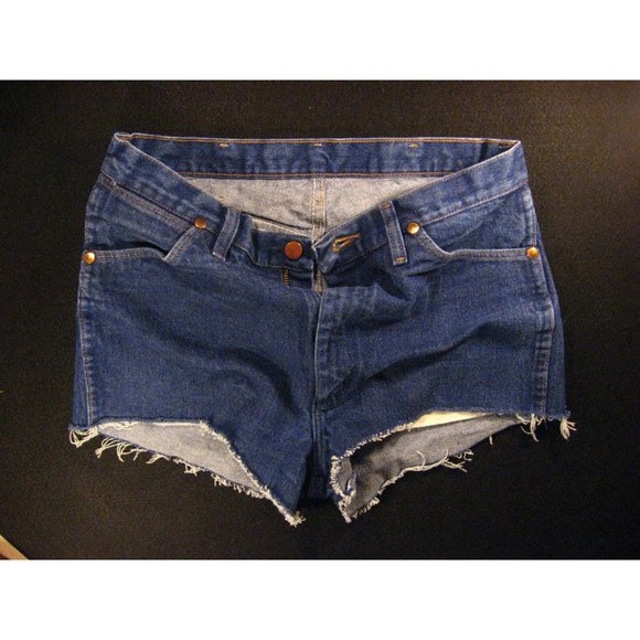 Pants - Wrangler Vintage CUTOFF JEAN SHORTS Cut Off Size 32 Blue Denim